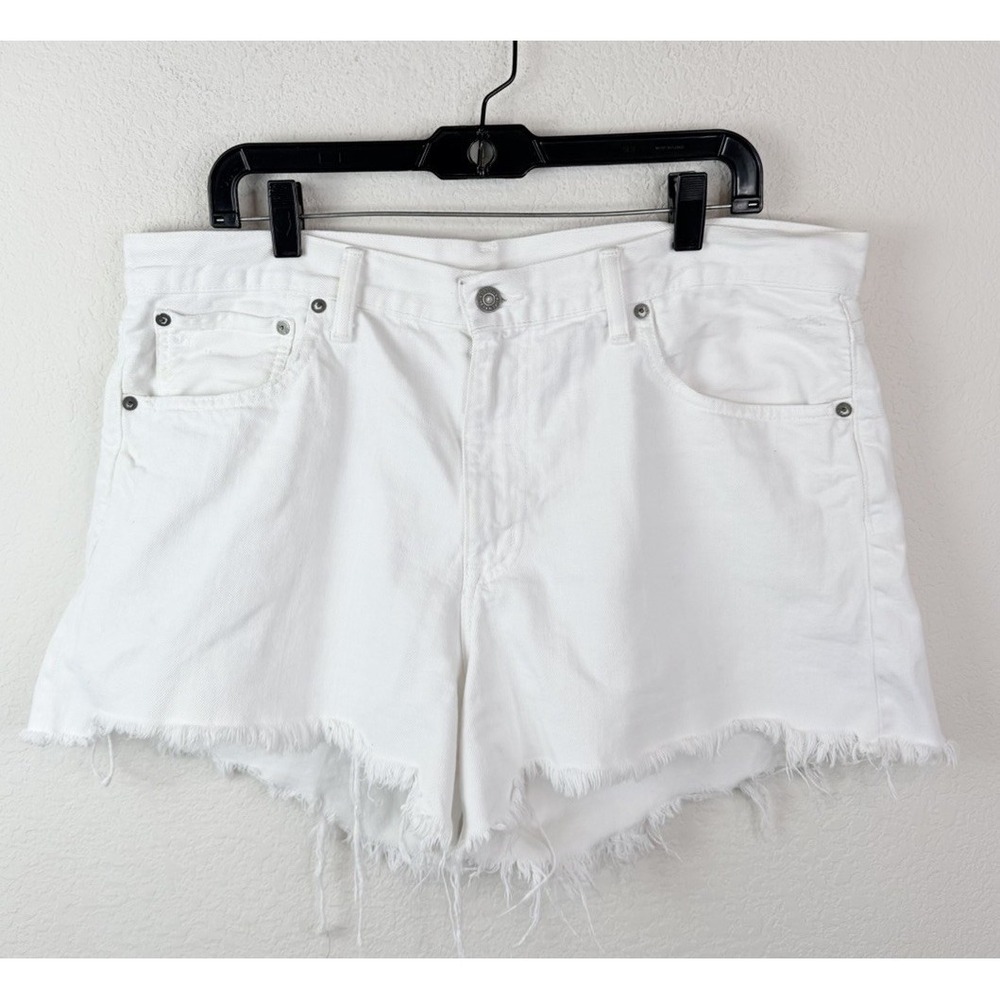 Polo Ralph Lauren Crosby Shorts Women's 32 White Denim Cutoff Raw Hem Casual Y2K